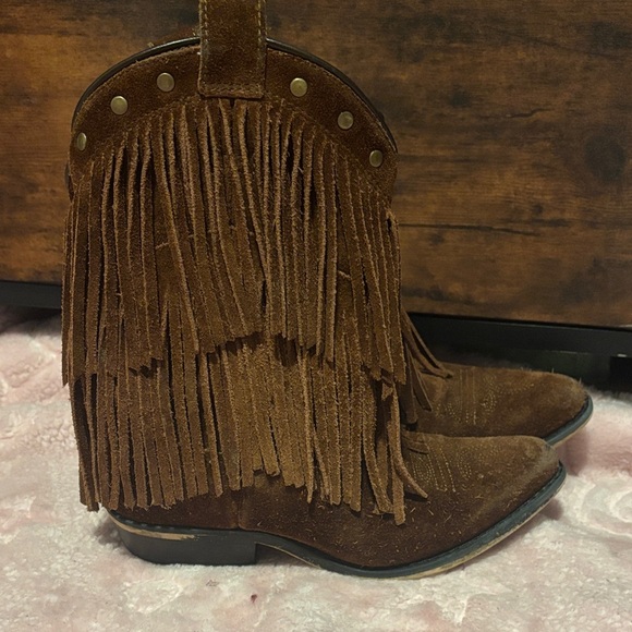 Smoky Mountain Boots Shoes - Suede Fringe Ankle Booties